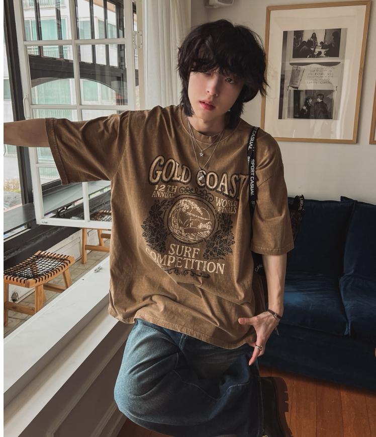 Unisex Overfit Pigment Gold Coast Short Sleeve T Shirt