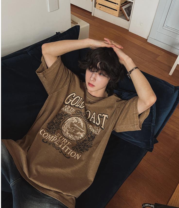 Unisex Overfit Pigment Gold Coast Short Sleeve T Shirt