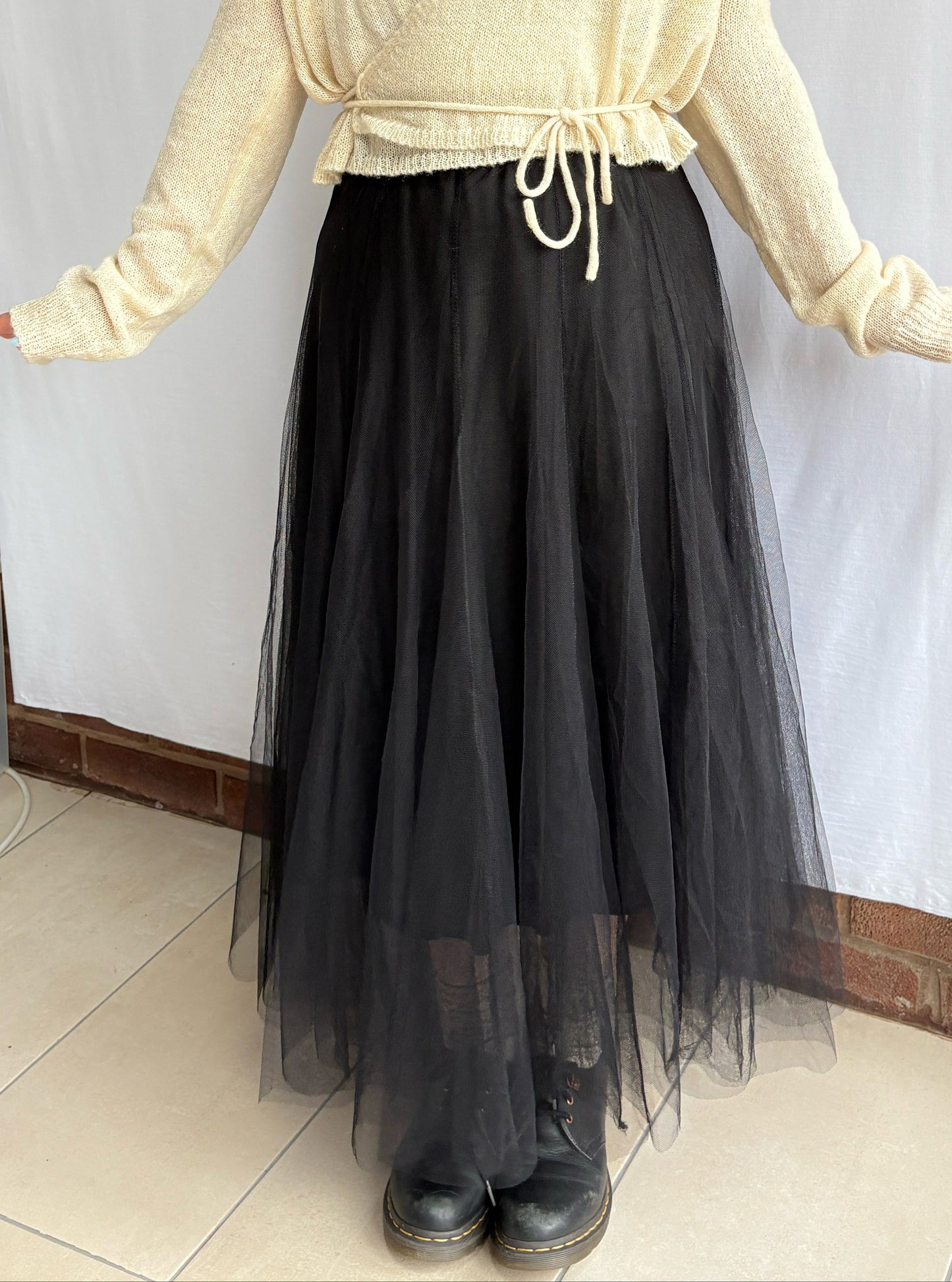 Two-piece chiffon skirt  (Grey/Black)