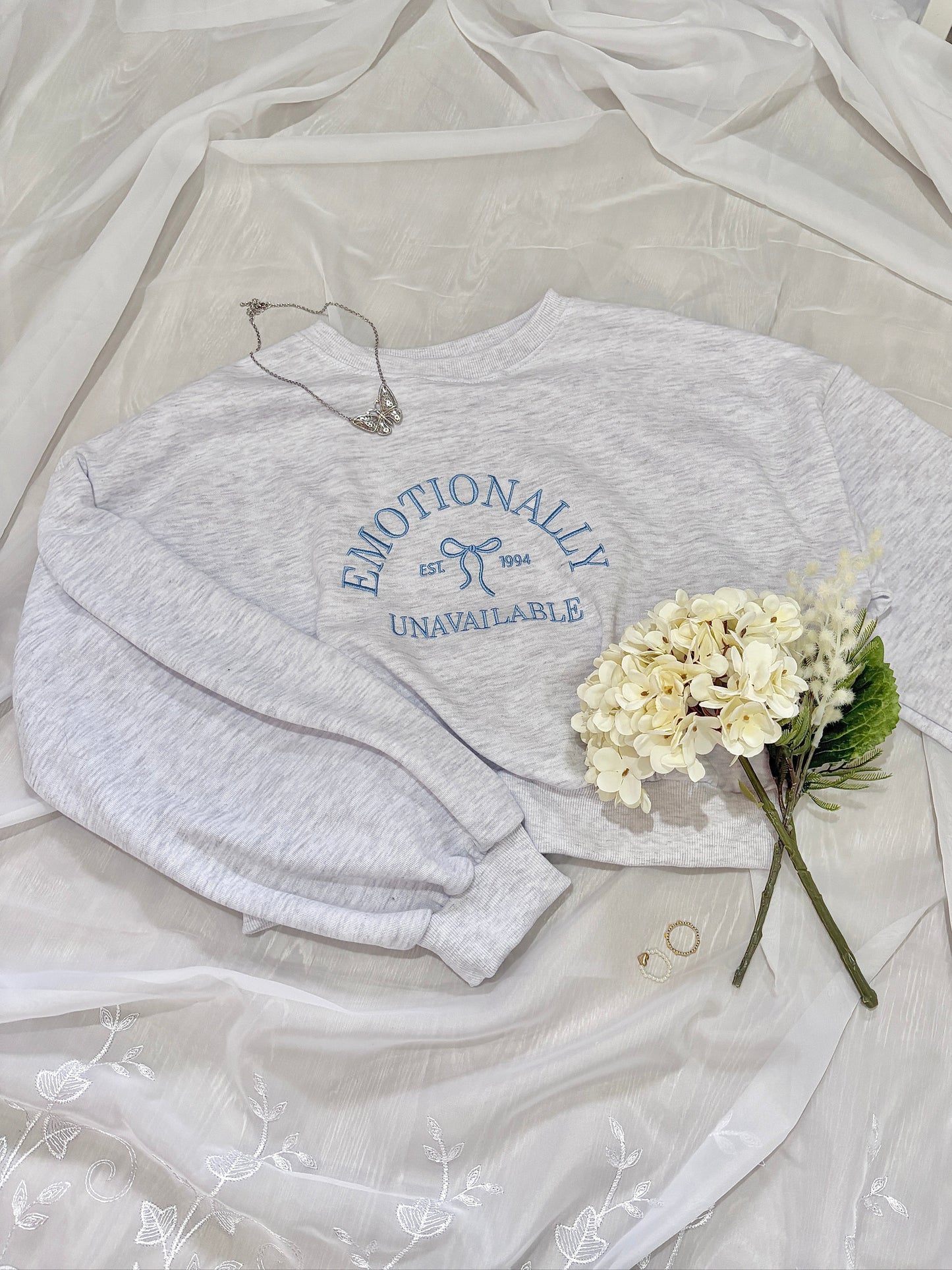 Spring “E.M.O Unavailable” Cropped Sweatshirt