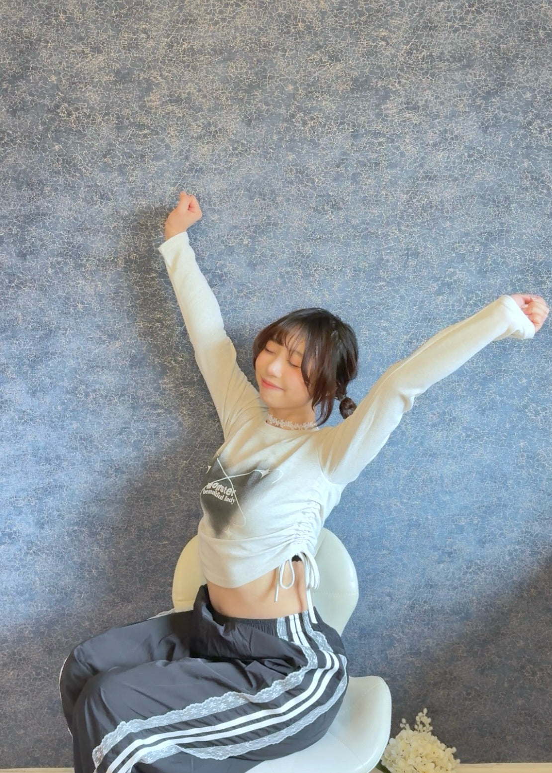 Ribbon Wrinkle Heart T-shirt