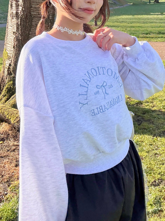 Spring “E.M.O Unavailable” Cropped Sweatshirt