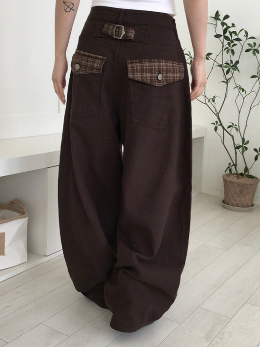 (Preorder) Wide Check Balloon Pants