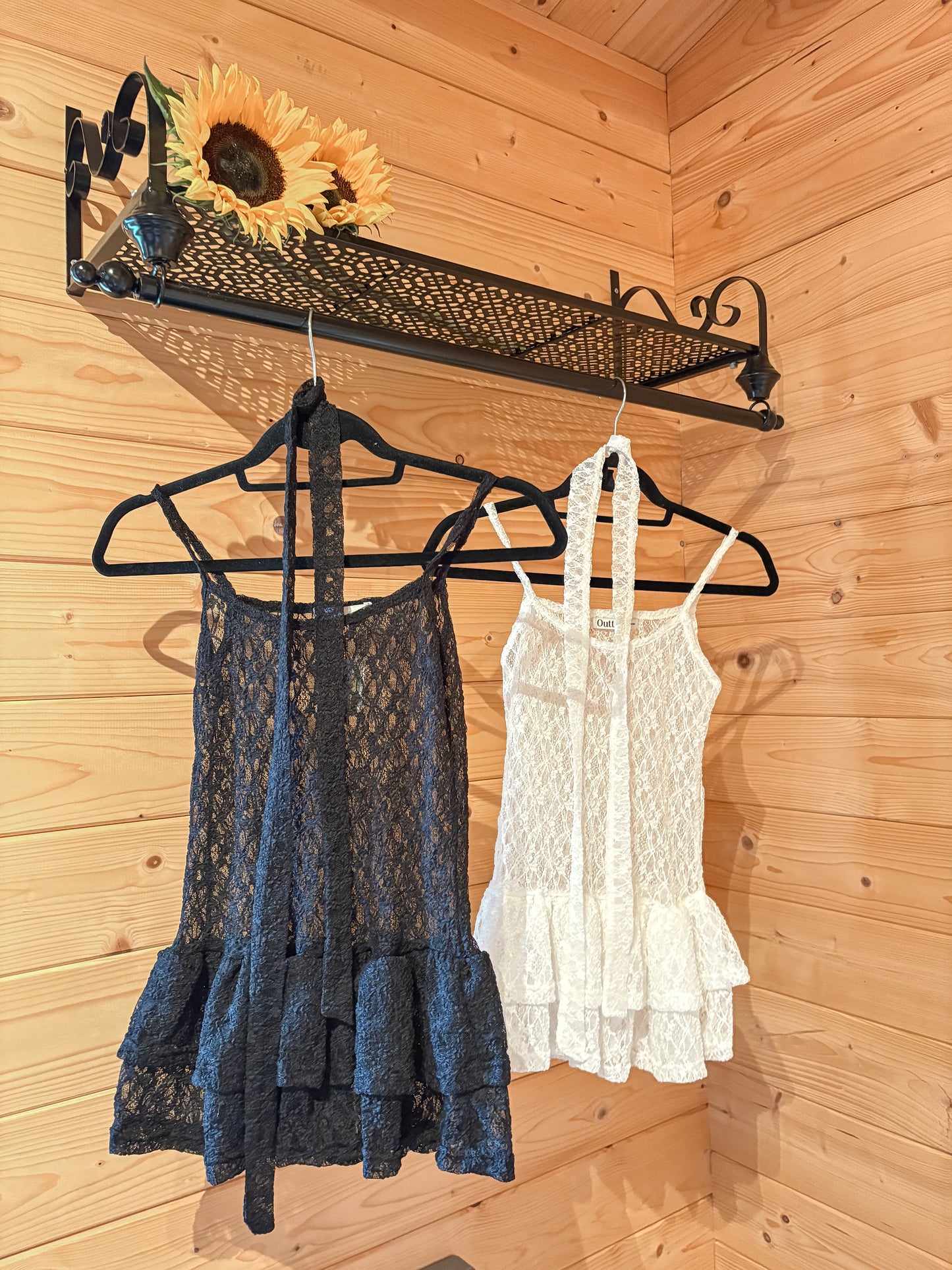 Lace Cancan Layering Scarf Tie Set (2 Colours)