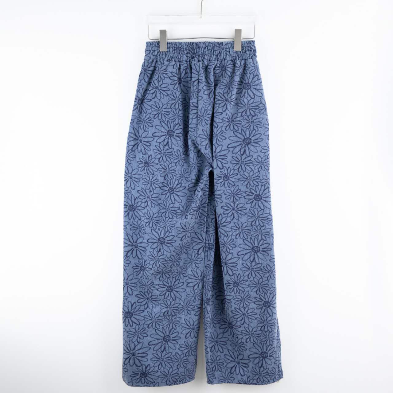 (Preorder) Floral pigment print loose-fit cotton one size pants