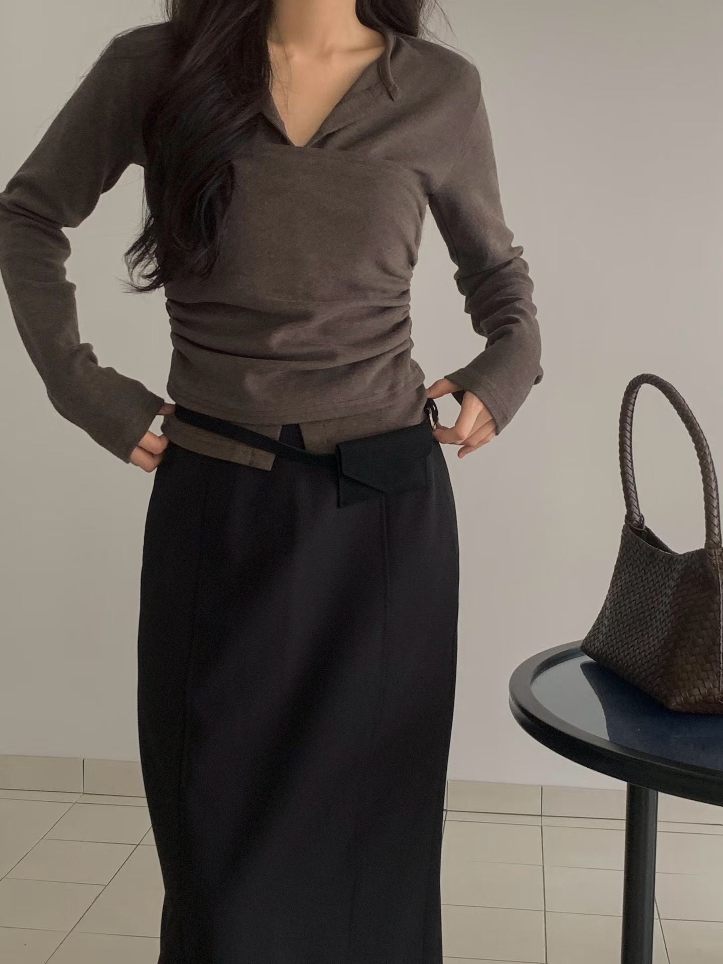 (Preorder) Winter Pretop Layering Cardigan Set