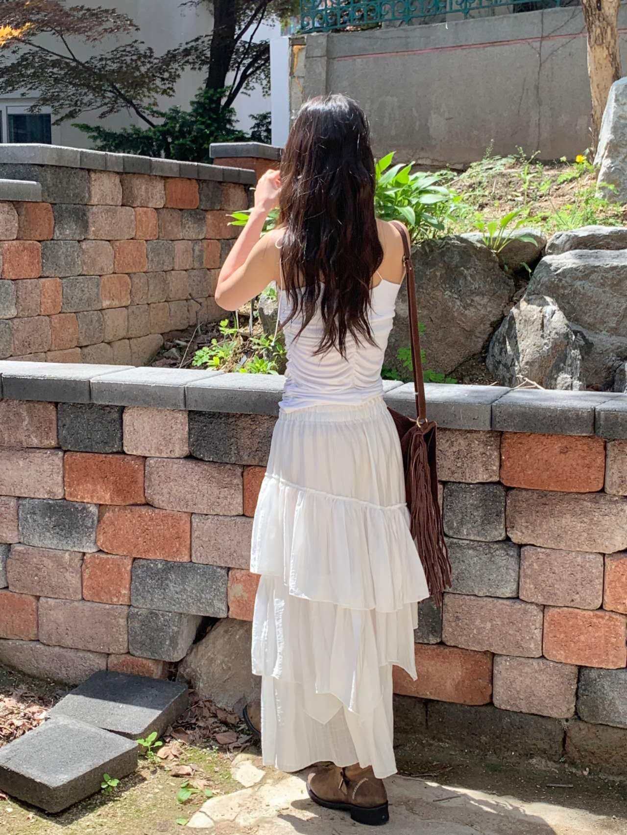 Luka Pleated Flare Skirt – Sheer Layered with Banded Waist (2 Colours)