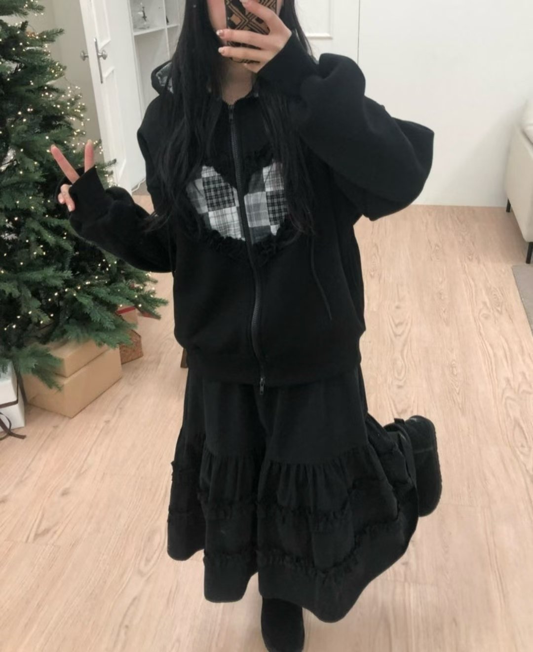 Heart Hoodie Zip Up Jacket