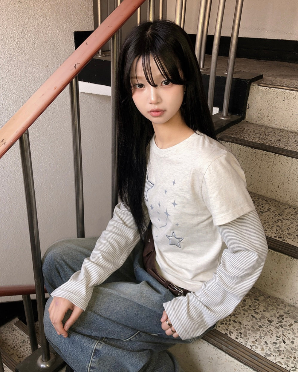 Nightstar layered long sleeve tee