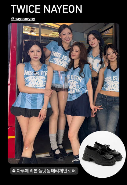 [CHAAKAN] Nayeon’s Pick! Arue ribbon platform Mary Jane loafers