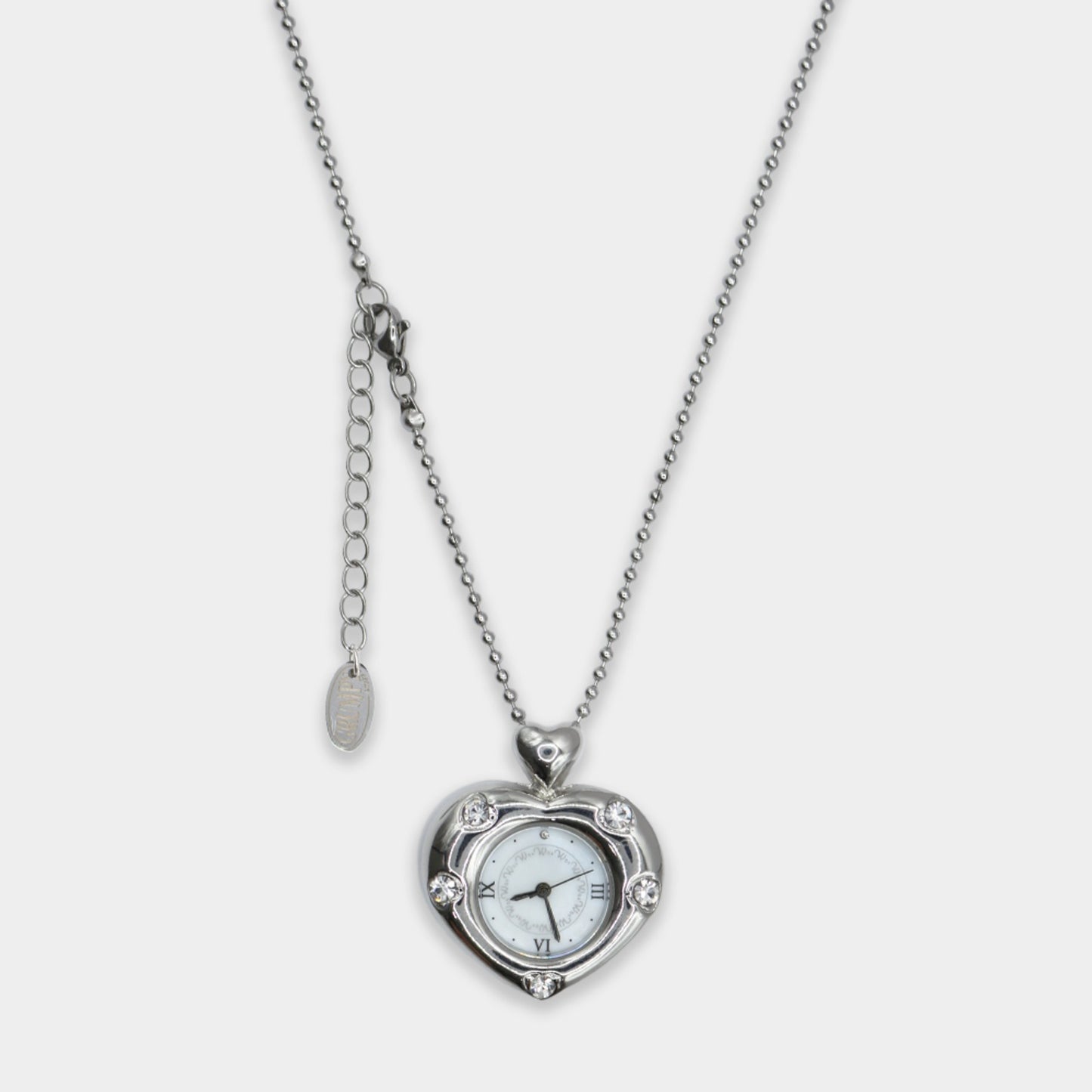 [Grumpy Stuff] Twinkle Heart Clock Long Necklace