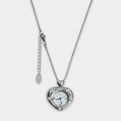 [Grumpy Stuff] Twinkle Heart Clock Long Necklace