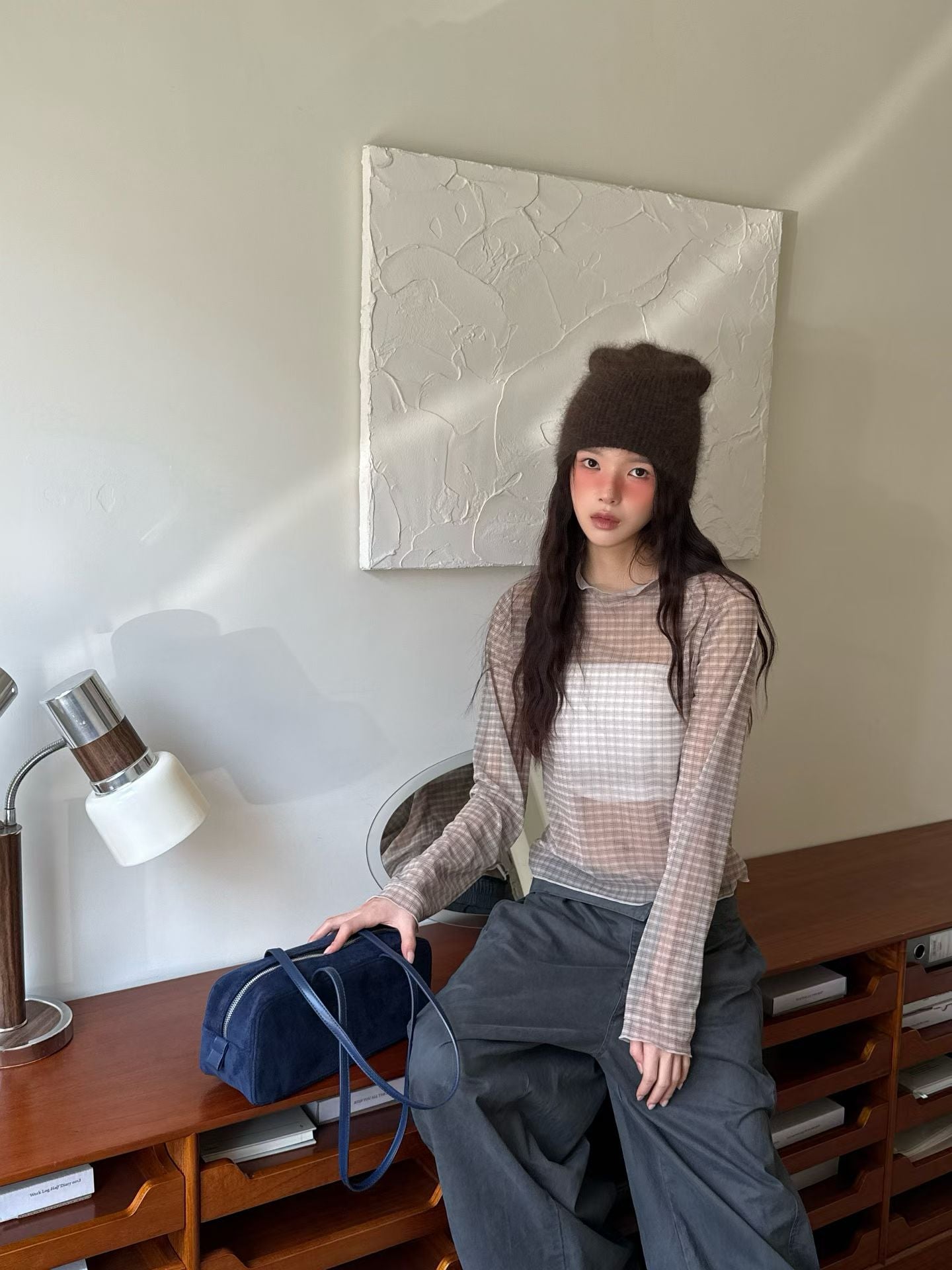 (Preorder) Sheer Layered Mock Neck T Shirt