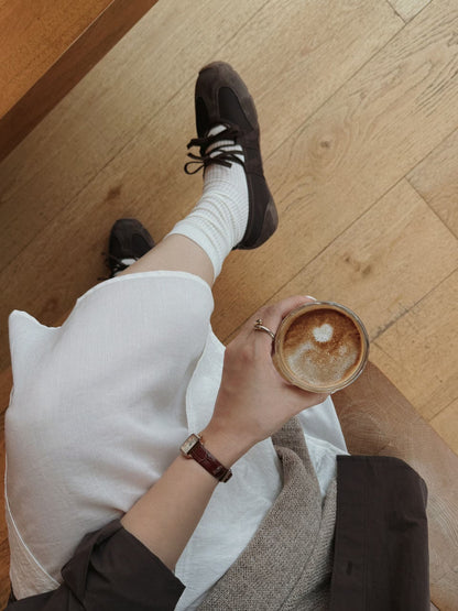 Ribbon Mood Sneakers (Brown)