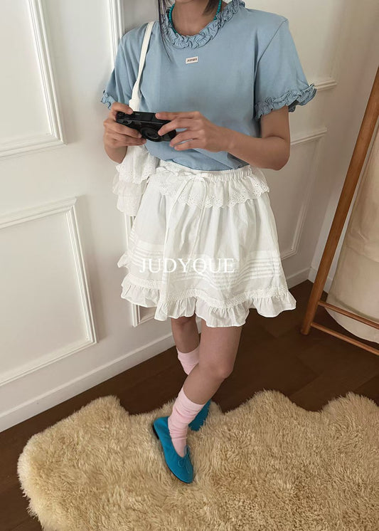 High End Coquette Ruffle Layered Floral Skirt