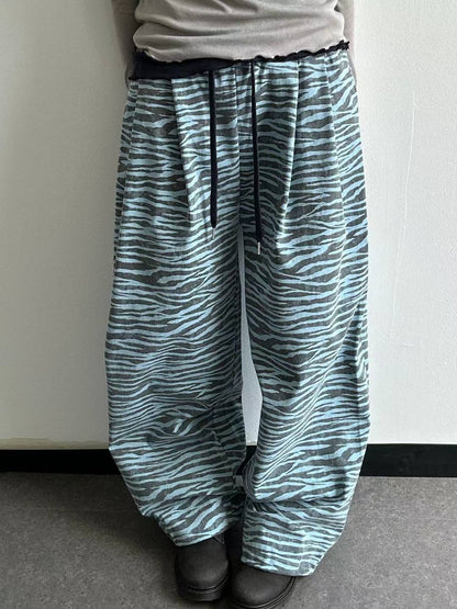 (Preorder) Grade pants cotton washed zebra pigment banding loose fit pintuck