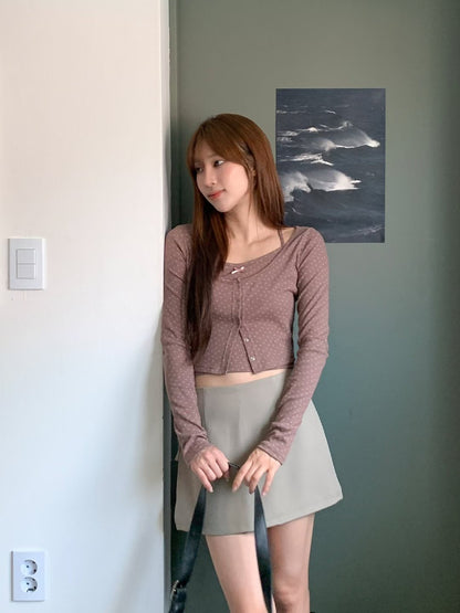 (Preorder) Floral dot cardigan set