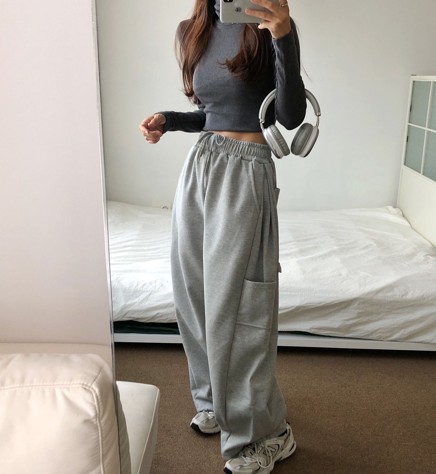 Unisex Double layered Side Tuck In Carpenter Pants (Grey)