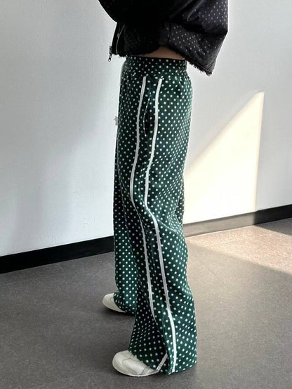 (DEC NEW) Polka dot double-sided brushed training pants