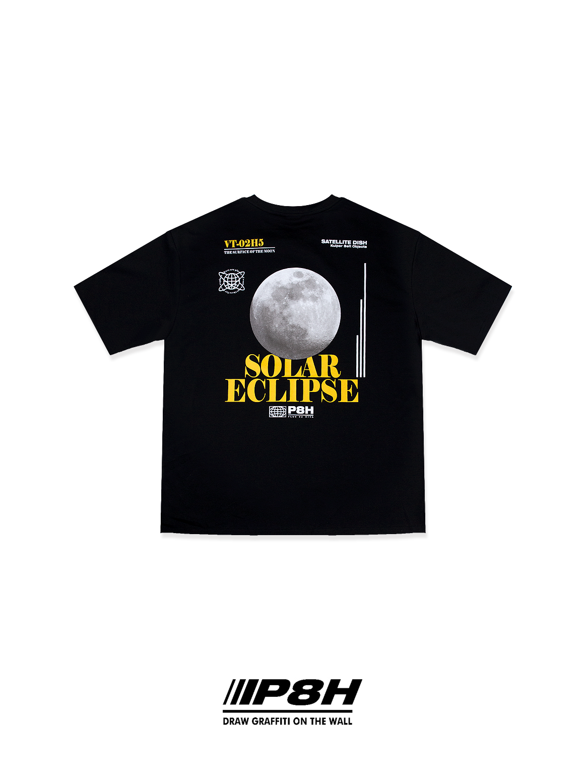 P8H Unisex Oversized Moon Graphic Short Sleeve T Shirt (Couple T Recommended!!)