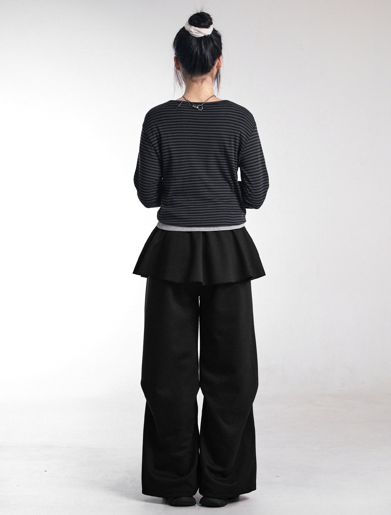 [LOOXP MADE] Flare banding layered skirt skirt pants