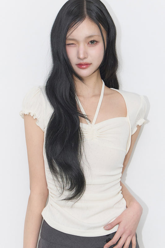 [ILLIGO] Shirred Halter Top (3 Colours)