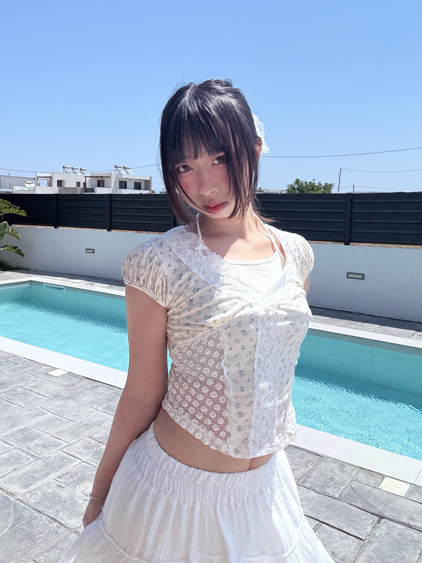 Fairycore Floral Lace Detail Panel Tee (Ivory)