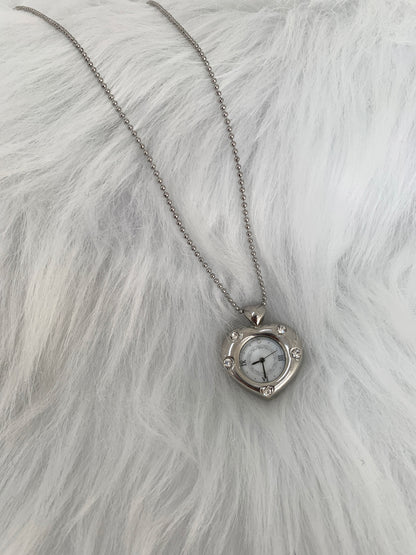 [Grumpy Stuff] Twinkle Heart Clock Long Necklace