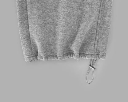 [LOOXP MADE] Sheepskin Short & Long Angel Embroidery Cut-Line Banding Wide Training Long Pants