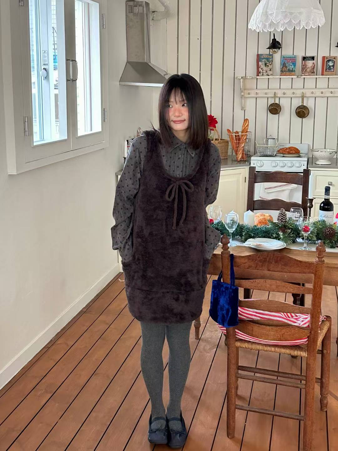 (DEC NEW) Teddy Bear Mini Dress/ Layering for Winter