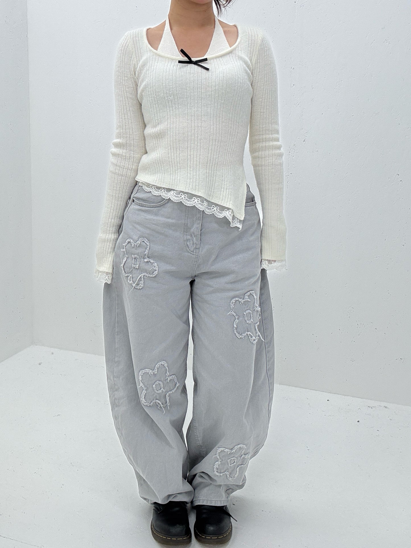 (Preorder) Halter Ribbon Lace Knit