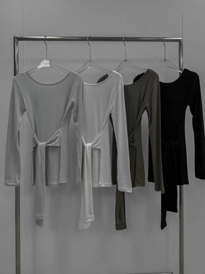 (Preorder) Layered Waist-Slimming  Long Sleeve Feminine Hug Tee