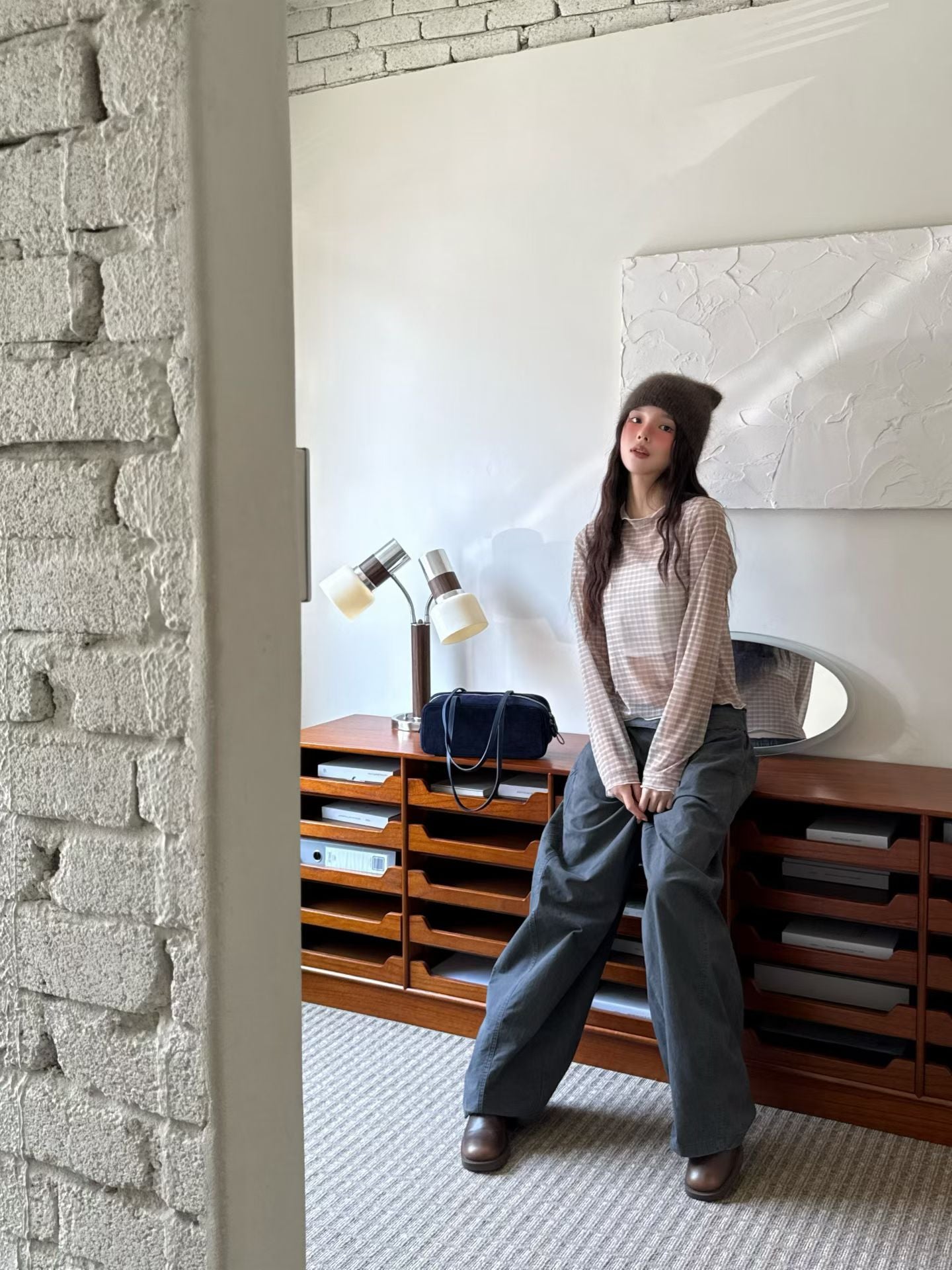 (Preorder) Sheer Layered Mock Neck T Shirt