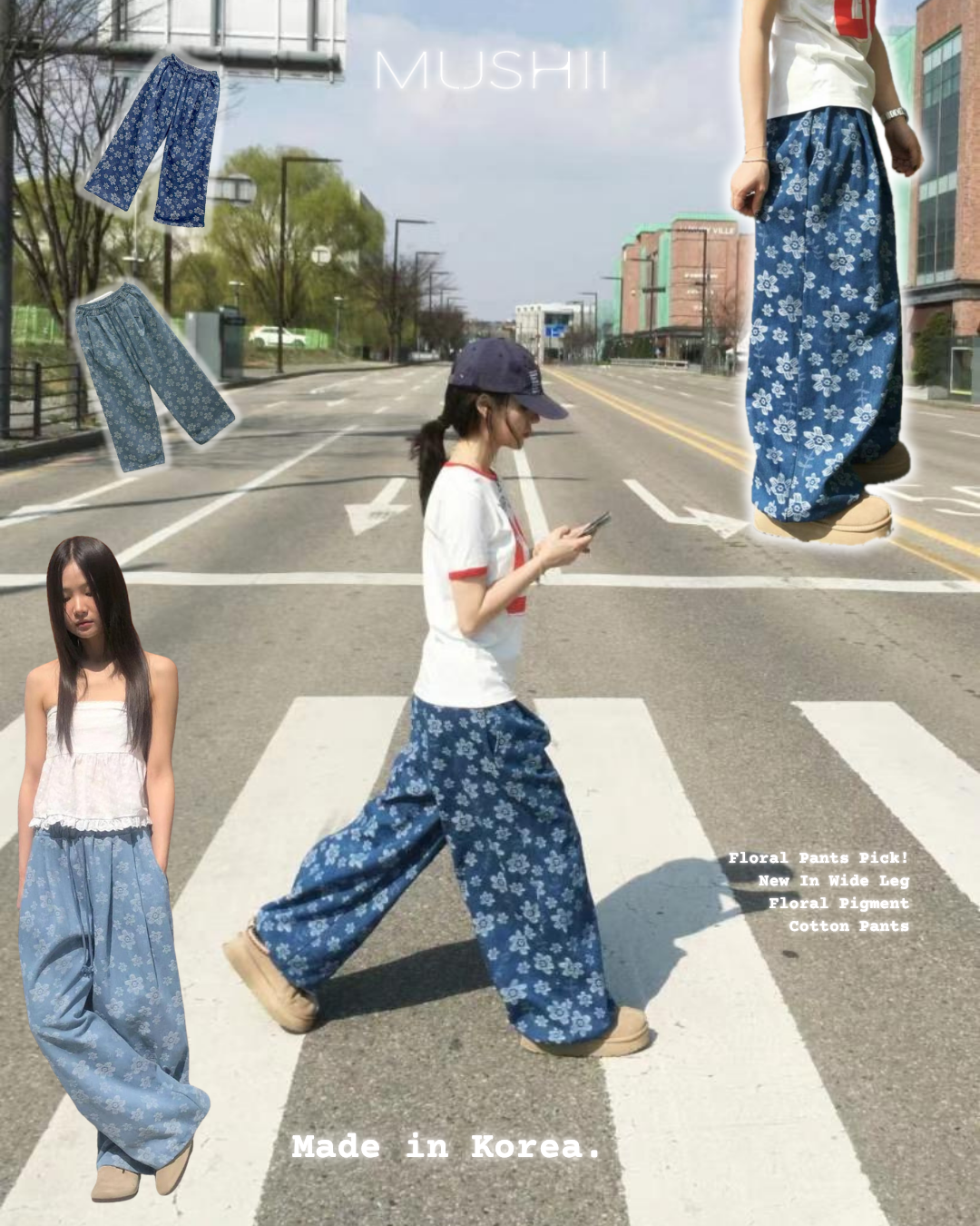 Floral Pants Pick! New In Wide Leg Floral Pigment Cotton Pants