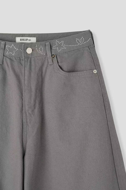 (Preorder) Silver star chain balloon pants