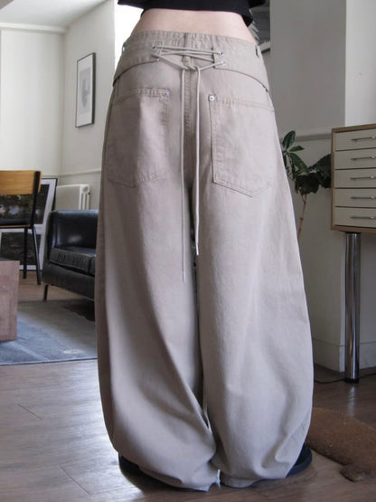 Corset Back Tie Pants