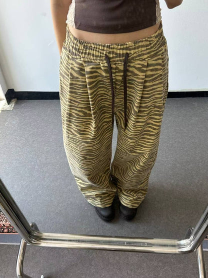 (Preorder) Grade pants cotton washed zebra pigment banding loose fit pintuck