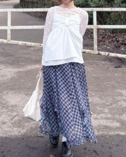 Super Cute!! Ribbon Chest Design Cami Top