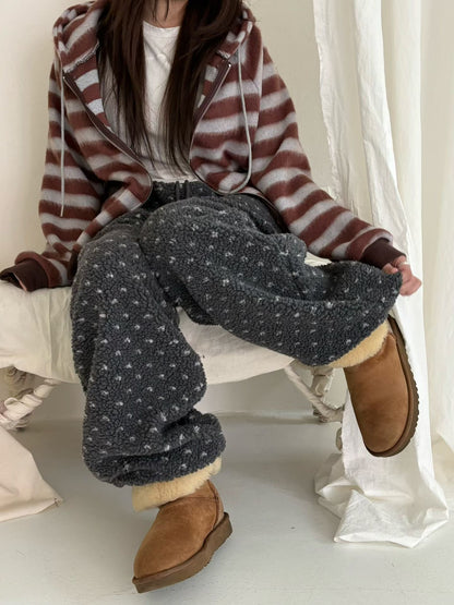 (DEC NEW) Heart Dumble Fur Pants