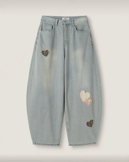 26FW Sweetheart Patchwork Balloon Jeans