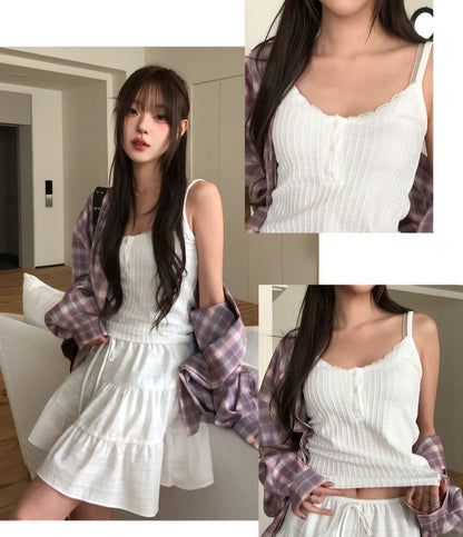 (Popular!!) Spring Sleeveless Lace Basic Tank Top