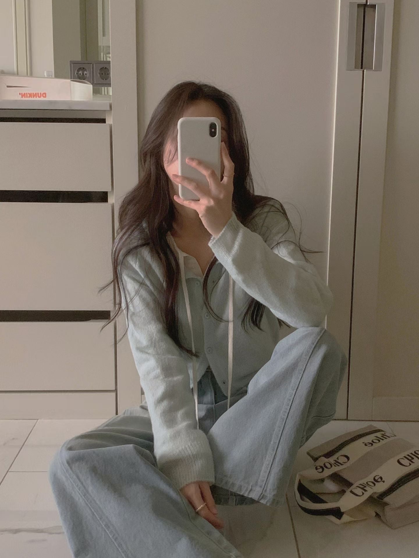 Spring Candy Round Neck Basic Mohair Cardigan