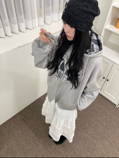 Heart Hoodie Zip Up Jacket