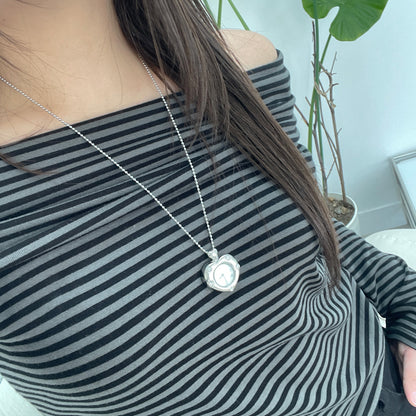 [Grumpy Stuff] Twinkle Heart Clock Long Necklace