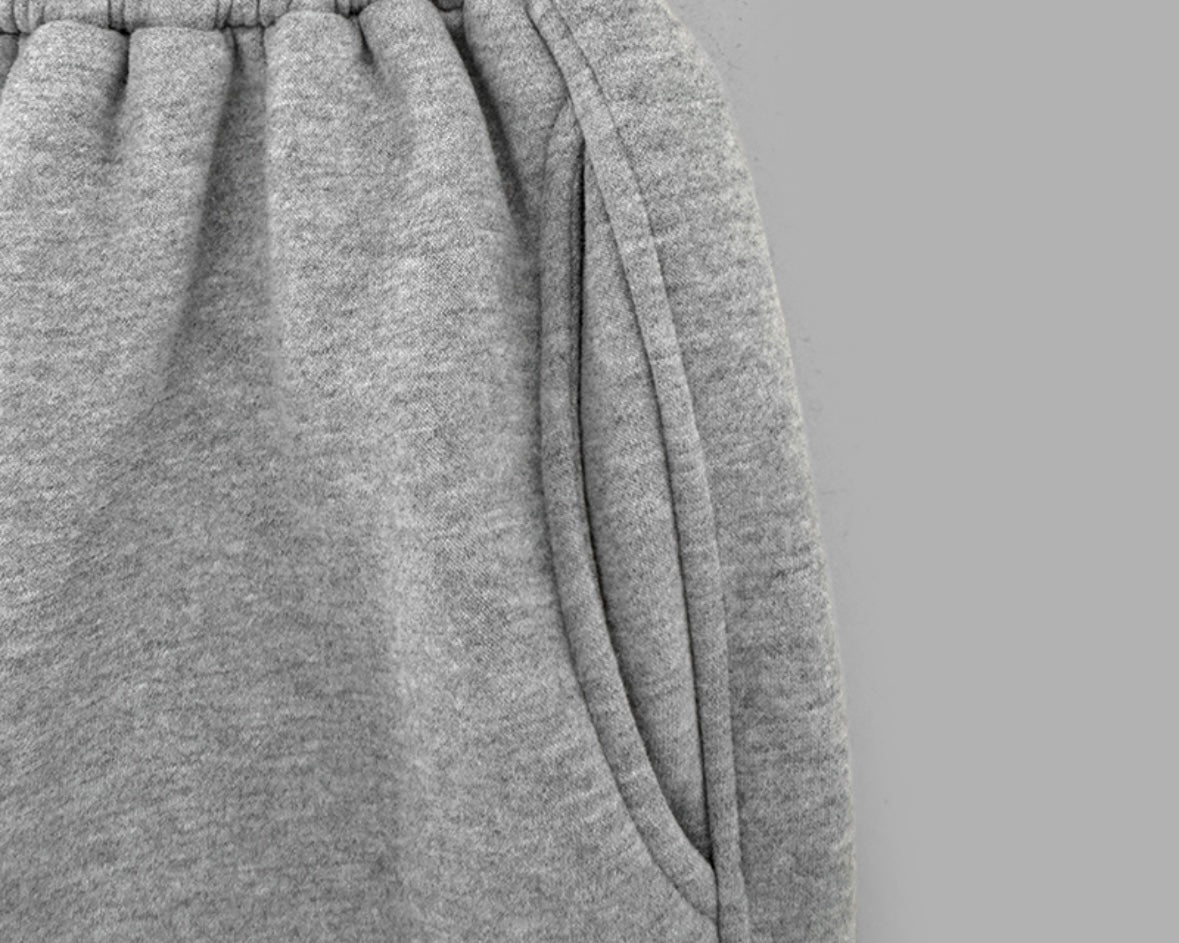 [LOOXP MADE] Sheepskin Short & Long Angel Embroidery Cut-Line Banding Wide Training Long Pants