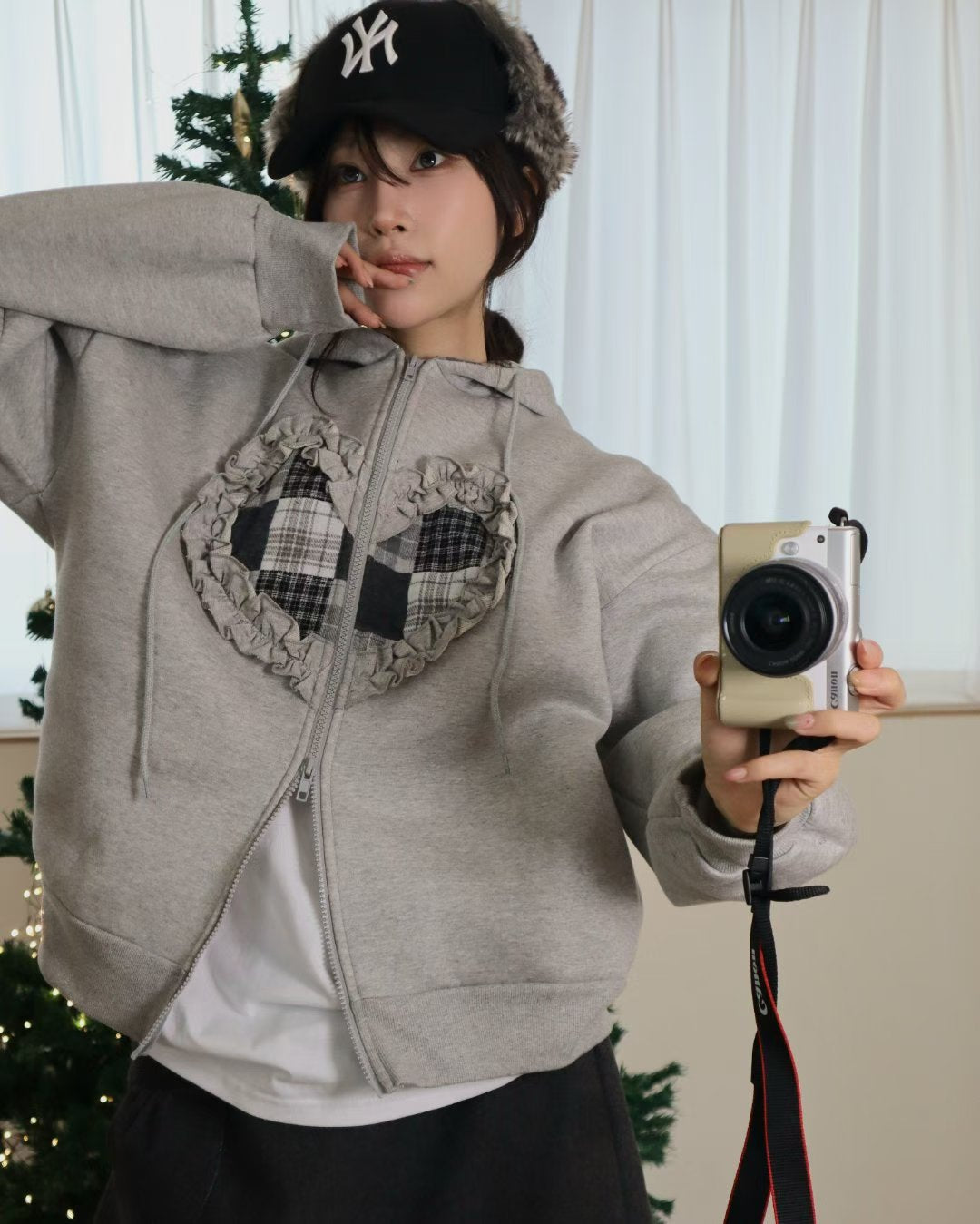 Heart Hoodie Zip Up Jacket