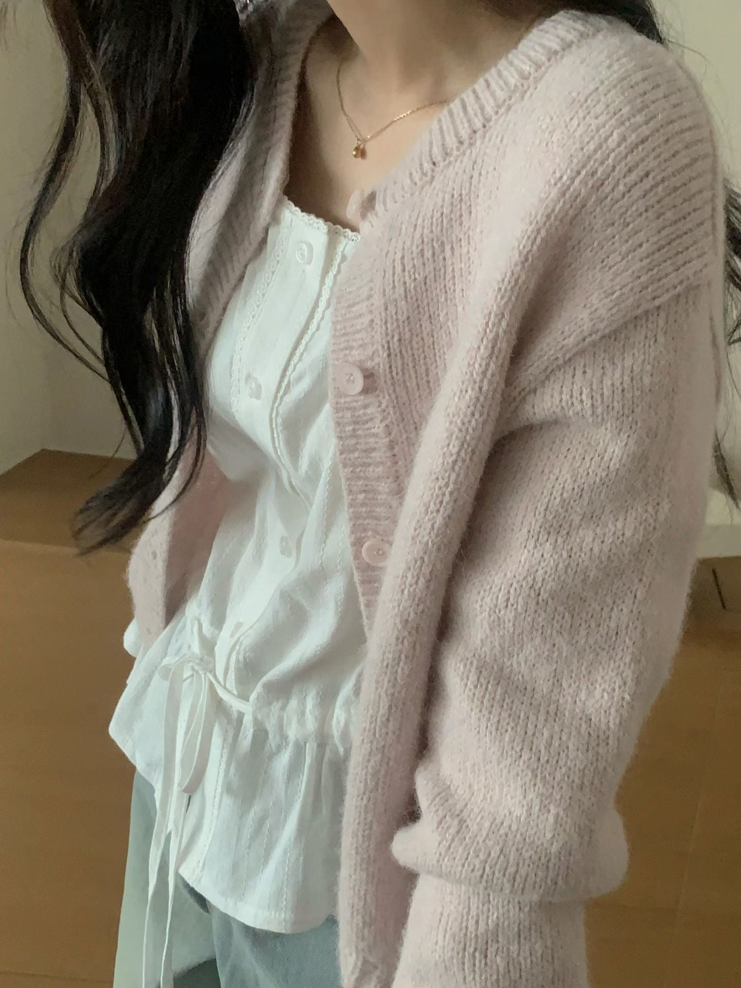 (Preorder) Pastel Dahlia Wool Cardigan