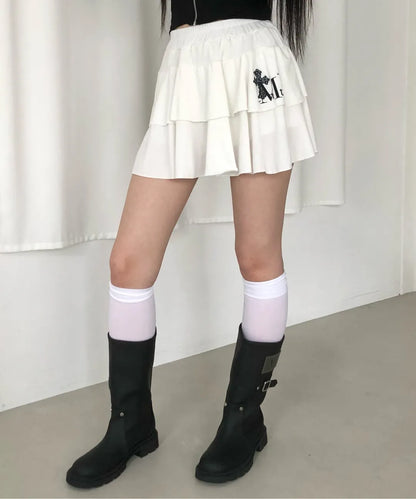 Brand Week Sale -07.13 [Mucent] Sahara Leopard Print Cross Tiered Skirt (2 Colors)