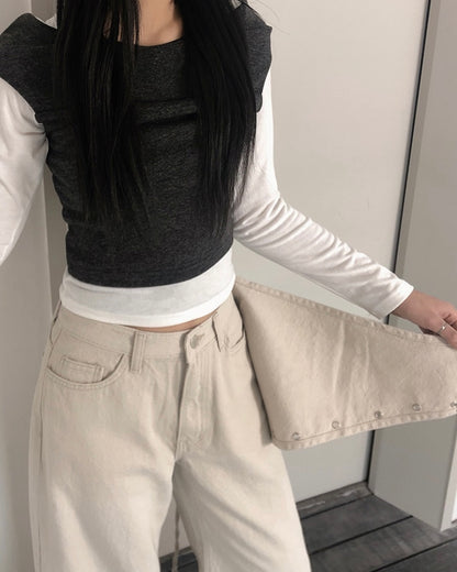 Wide Straight Scarf Pants