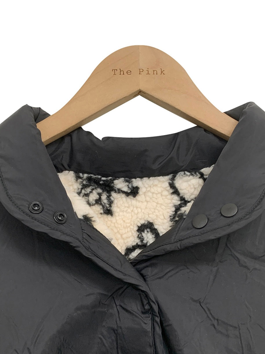 Reversible Flower Dumping Windbreaker Fleece Jacket